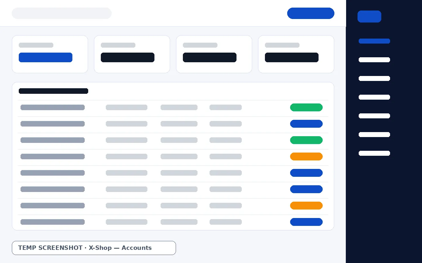 X-Shop — Accounts & money flow